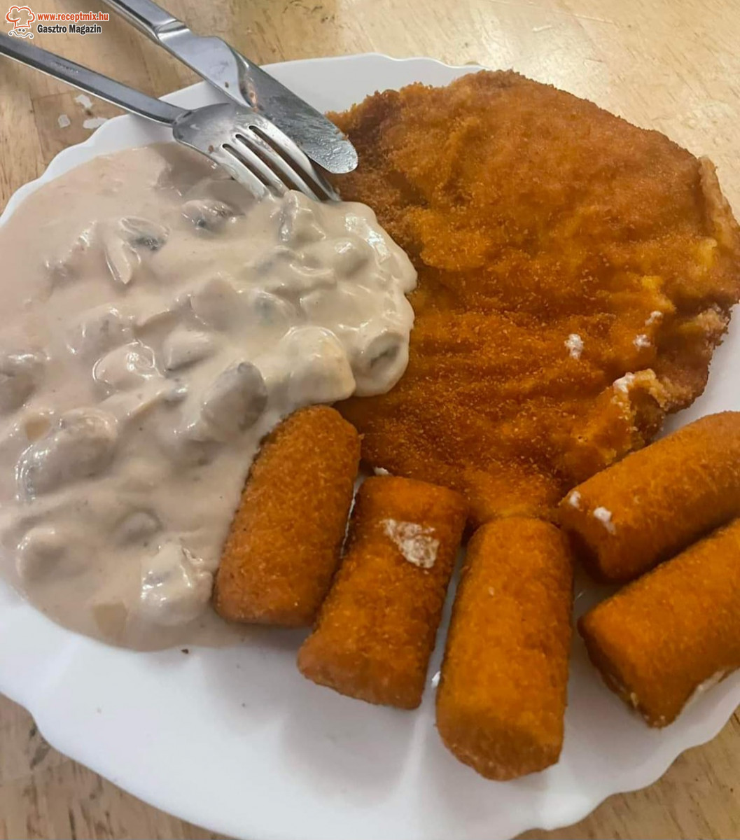 Cordon bleu, krokett, gombás szósz