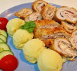 Pulyka cordon bleu, krumplipüré